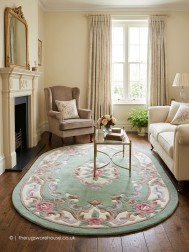 Ming Green Oval Rug - Thumbnail - 2