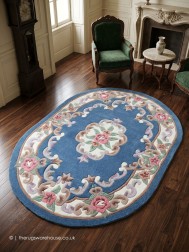 Ming Blue Oval Rug - Thumbnail - 2