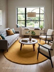 Comfort Yellow Circle Rug - Thumbnail - 2