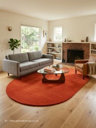 Comfort Burnt Orange Oval Rug - Thumbnail - 2