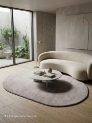 Comfort Taupe Oval Rug - Thumbnail - 2