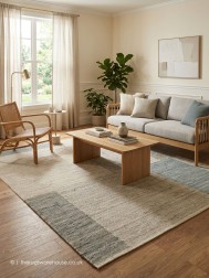 Ovola Grey Teal Rug - Thumbnail - 2
