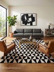 Monroe Black White Rug - Thumbnail - 2