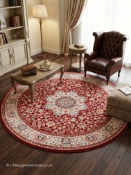 Chirbek Red Circle Rug - Thumbnail - 2