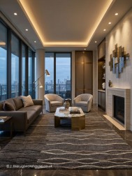 Ocean Waves Grey Rug - Thumbnail - 2