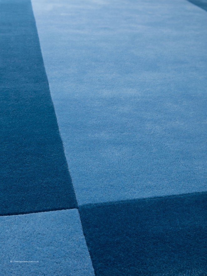 Boston Blue Square Rug - 5