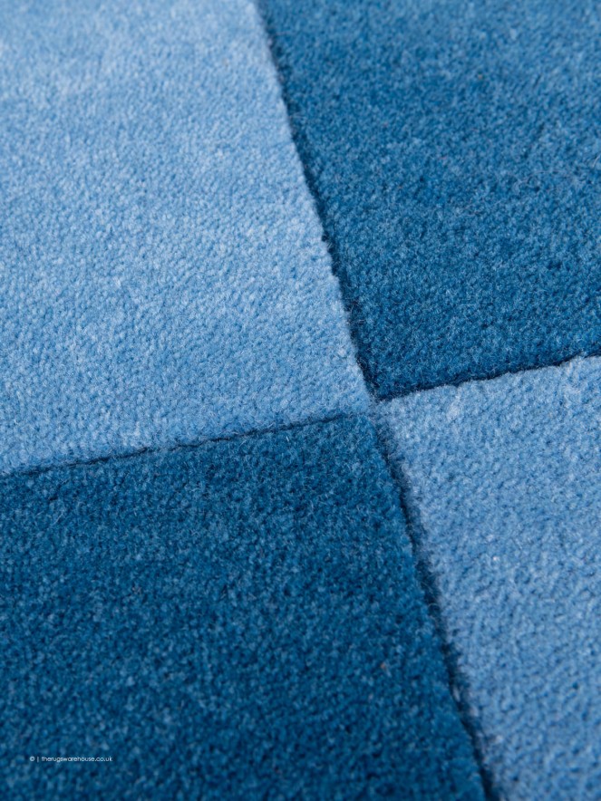 Boston Blue Square Rug - 6