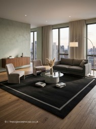 Kiev Charcoal Square Rug - Thumbnail - 2