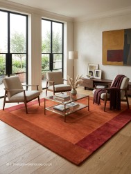 Stockholm Orange Square Rug - Thumbnail - 2
