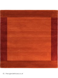 Stockholm Orange Square Rug - Thumbnail - 7