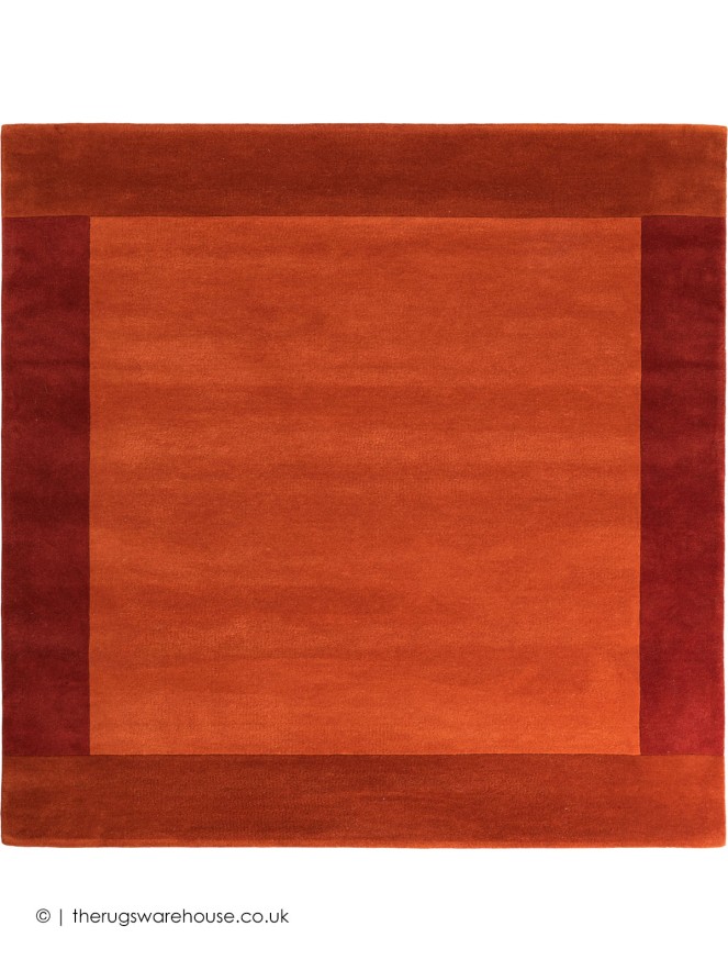 Stockholm Orange Square Rug - 7