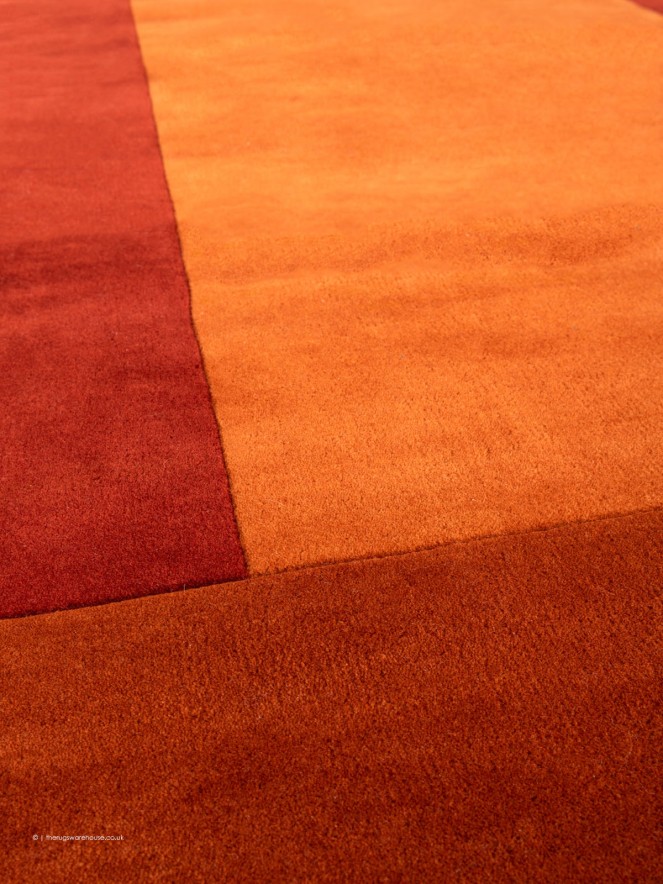Stockholm Orange Square Rug - 5
