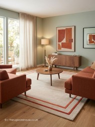 Riga Beige Coral Square Rug - Thumbnail - 2