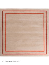 Riga Beige Coral Square Rug - Thumbnail - 8