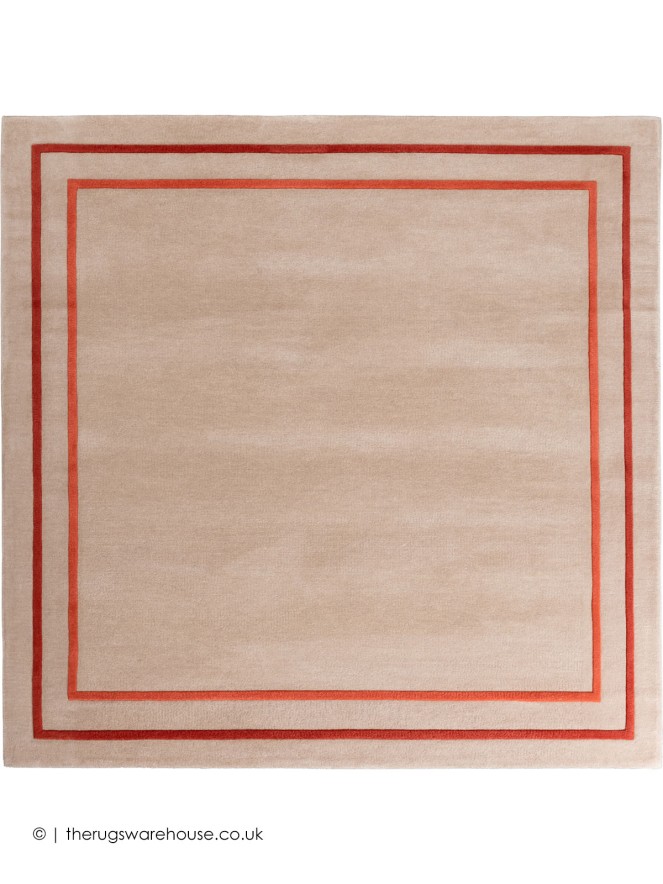 Riga Beige Coral Square Rug - 8