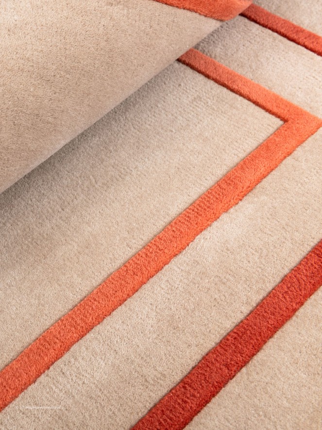 Riga Beige Coral Square Rug - 5