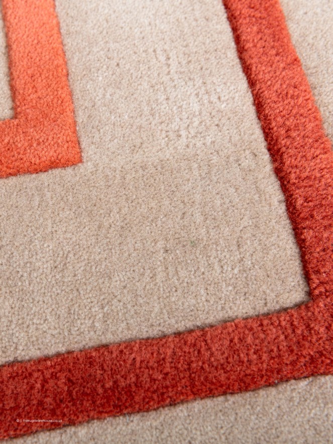 Riga Beige Coral Square Rug - 7