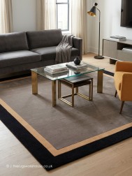 Houston Taupe Black Square Rug - Thumbnail - 2