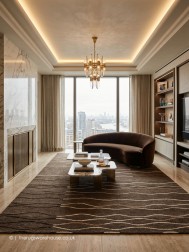 Ocean Waves Brown Rug - Thumbnail - 2