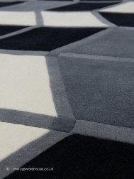 Krystal Black Grey Circle Rug - Thumbnail - 5