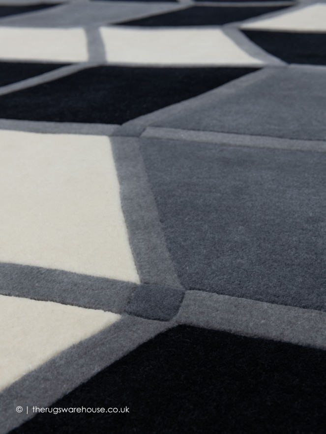 Krystal Black Grey Circle Rug - 5