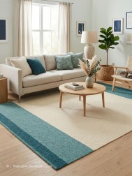 Chalet Cream Blue Rug - Thumbnail - 2