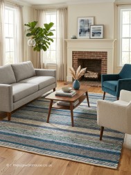 Novel Blue Mix Rug - Thumbnail - 2