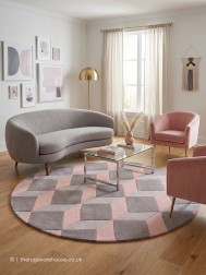 Plaza Pink Circle Rug - Thumbnail - 2