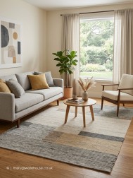 Tiko Blocks Grey Beige Rug - Thumbnail - 2