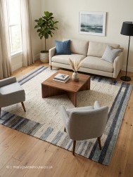 Countrywalk Ivory Blue Rug - Thumbnail - 2