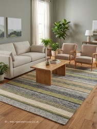 Firenze Stripe Green Mix Rug - Thumbnail - 2