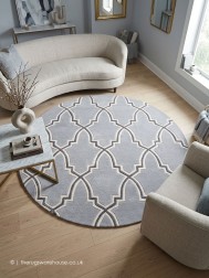 Grosvenor Grey Circle Rug - Thumbnail - 2