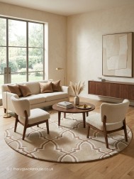 Grosvenor Beige Circle Rug - Thumbnail - 2