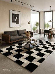 Plaza Black Light Grey Rug - Thumbnail - 2