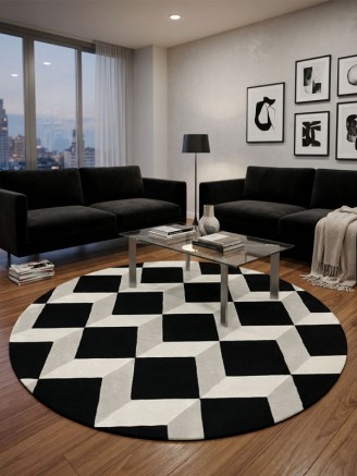 Plaza Black Light Grey Circle