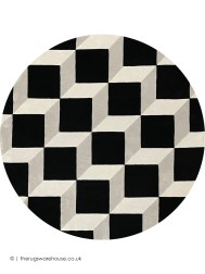 Plaza Black Light Grey Circle Rug - Thumbnail - 4